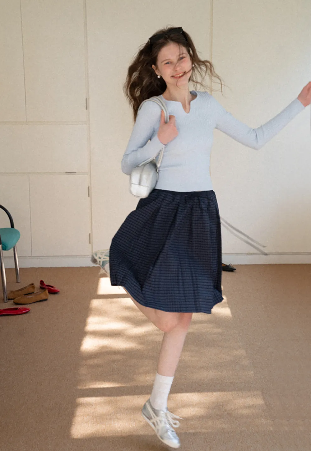 V Neck Cable Knit Sweater Top