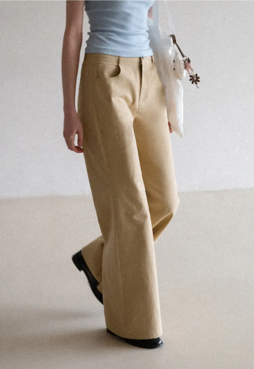 Wide Leg Casual Pants with Back Pockets