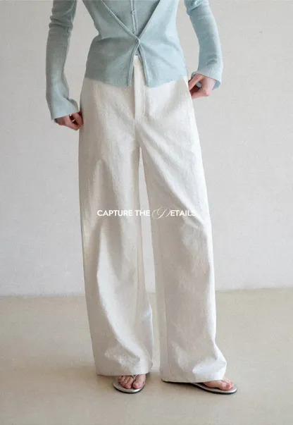 Wide Leg Casual Pants with Front Pockets