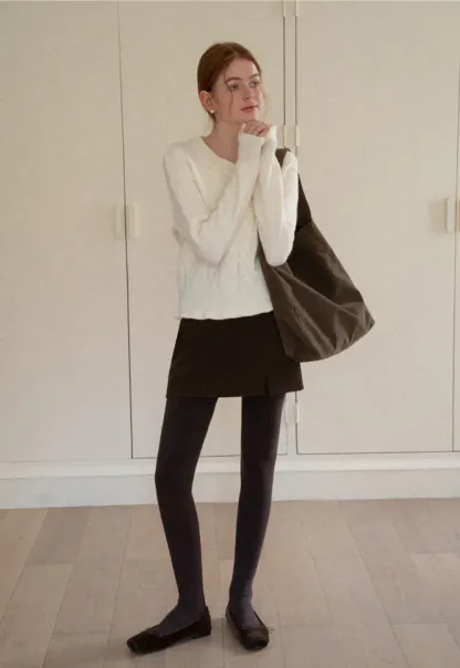 Women's Knit Sweater Round Neck Long Sleeve Casual Wear