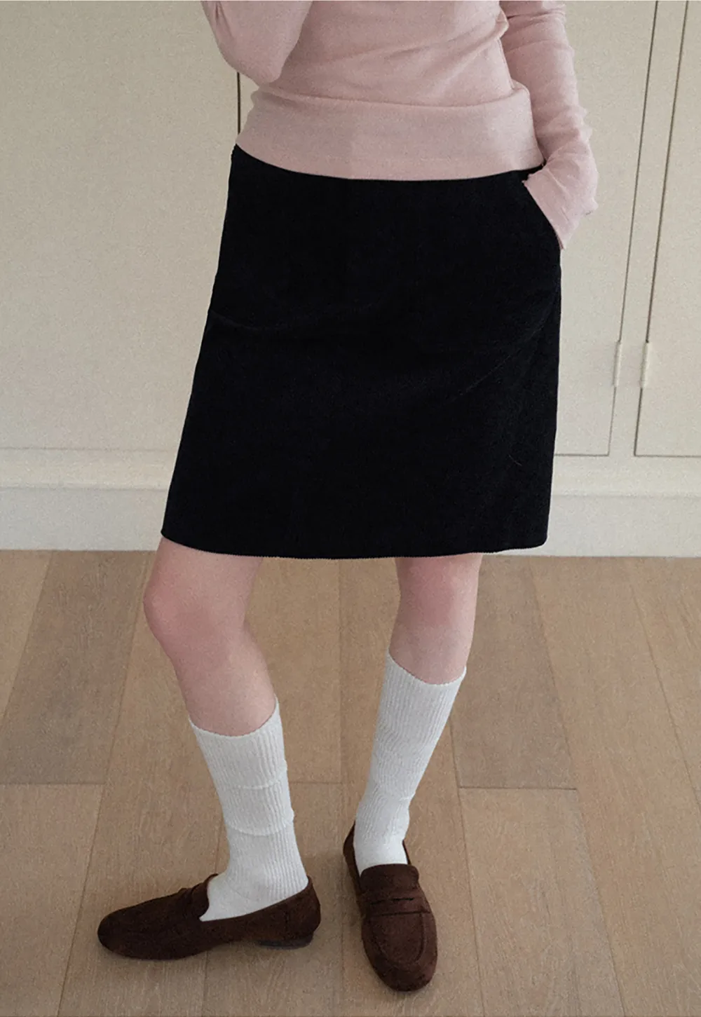 Corduroy Mini Skirt A-Line Design Women's Fashionable Bottoms