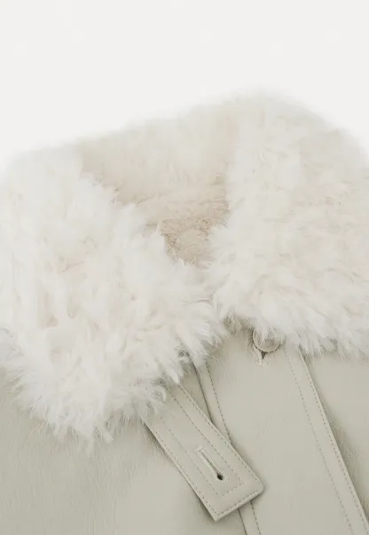 Casual Jacket with Faux Fur Collar for Women