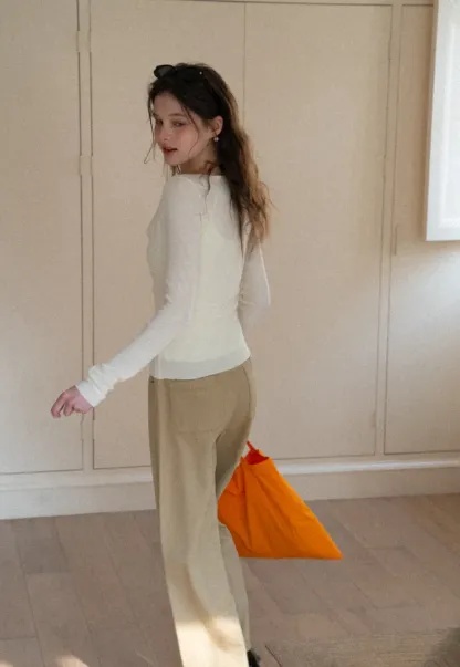 Wide leg high waist denim pants