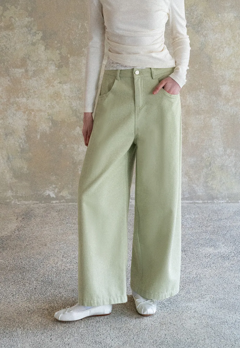 Wide Leg High Waist Casual Pants