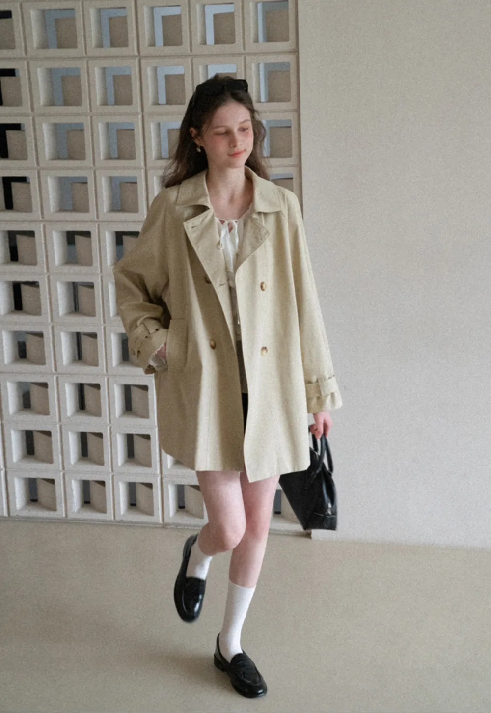 Elegant Double Breasted Short Jacket