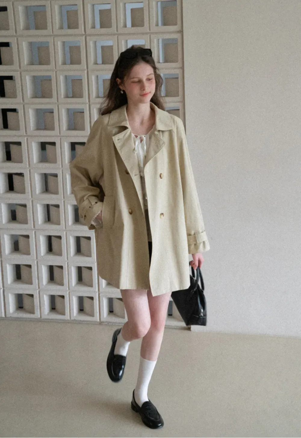 Elegant Double Breasted Short Jacket