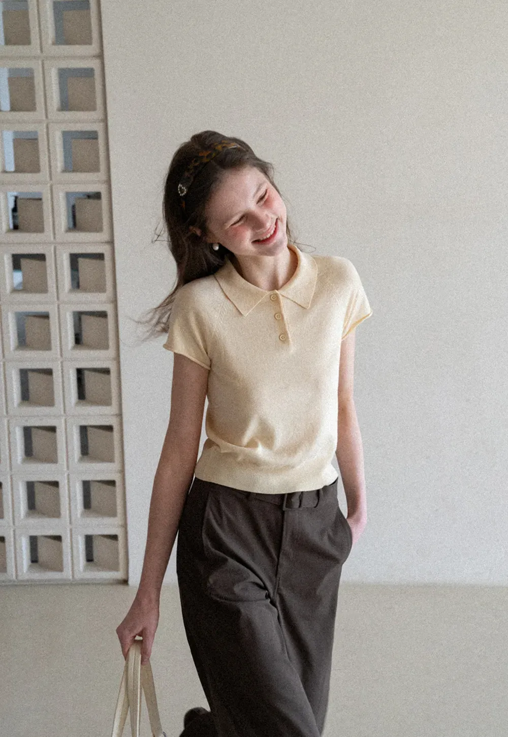 Short Sleeve Knit Polo Shirt