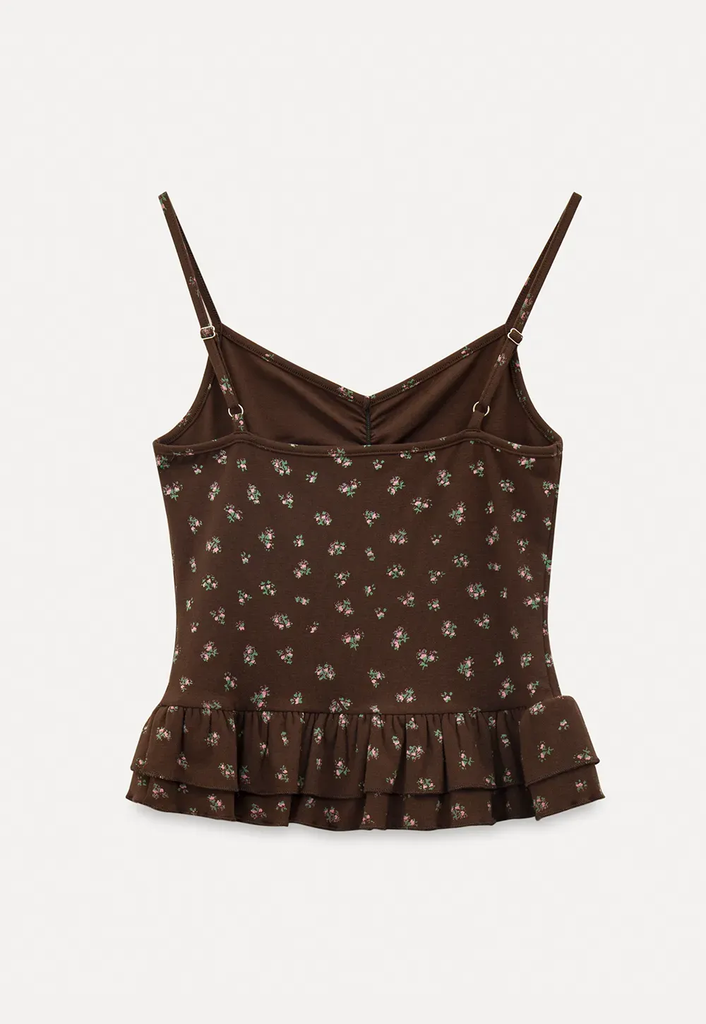 floral peplum tank top with ruffle hem