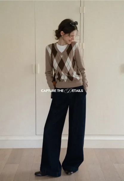 Red Knit Sweater with Shoulder Details