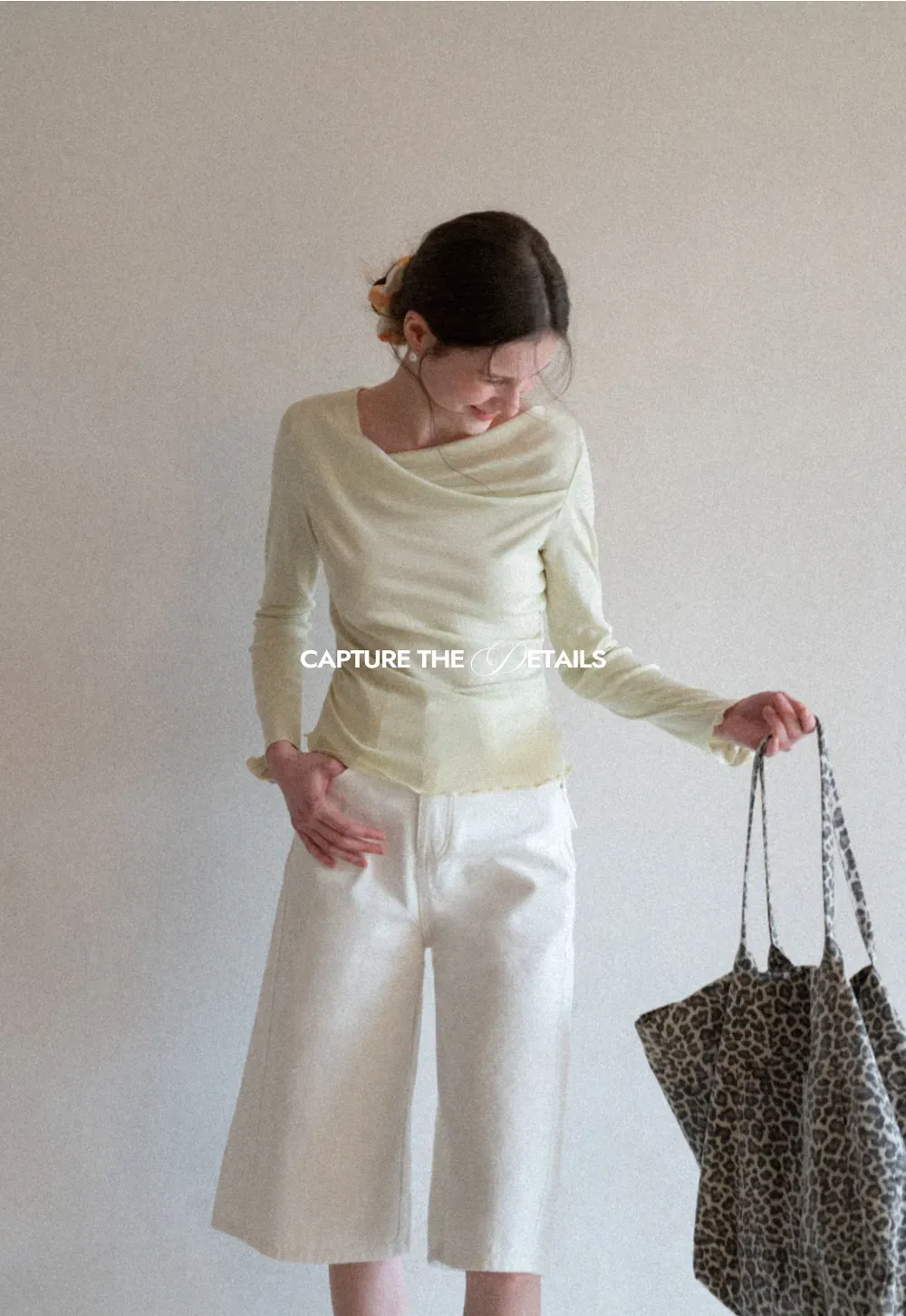 Long sleeve top with ruffled hem and cuffs