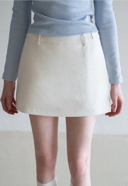 Elegant Pleated Mini Skirt with Asymmetrical Hem