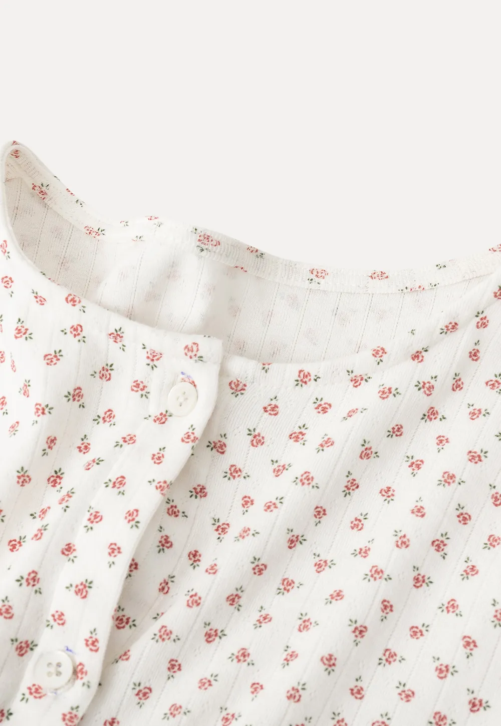 Floral Print Lace Trim V Neck Short Top