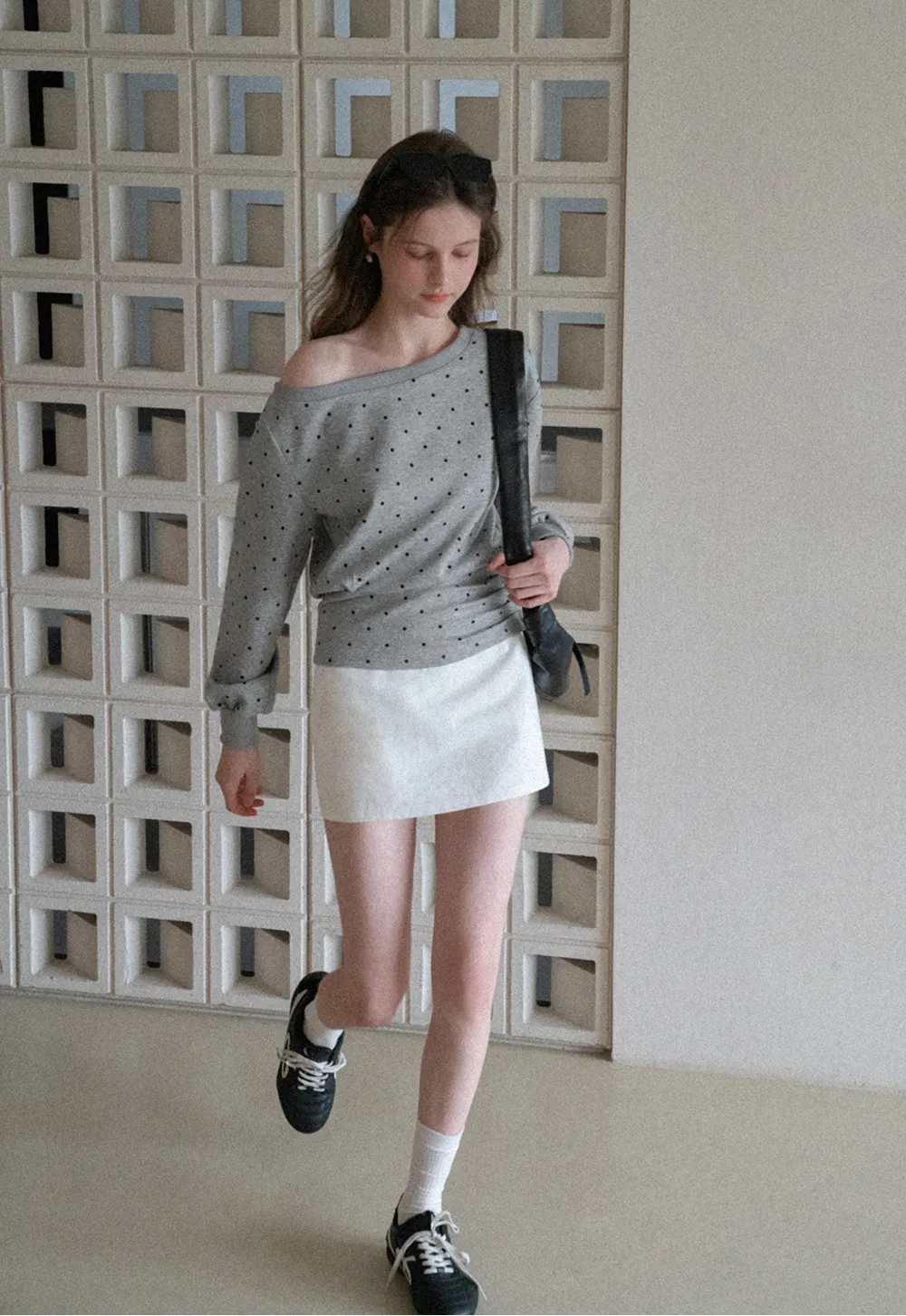 asymmetric sleeve casual sweater top