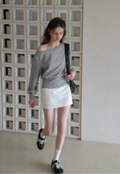 asymmetric sleeve casual sweater top