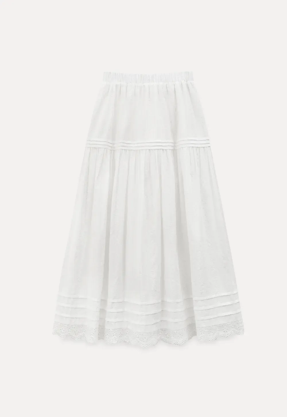 Elegant Tiered Lace Hem Skirt