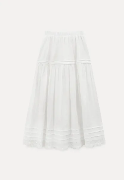 Elegant Tiered Lace Hem Skirt