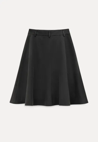 Pleated A-line Skirt with Waistband
