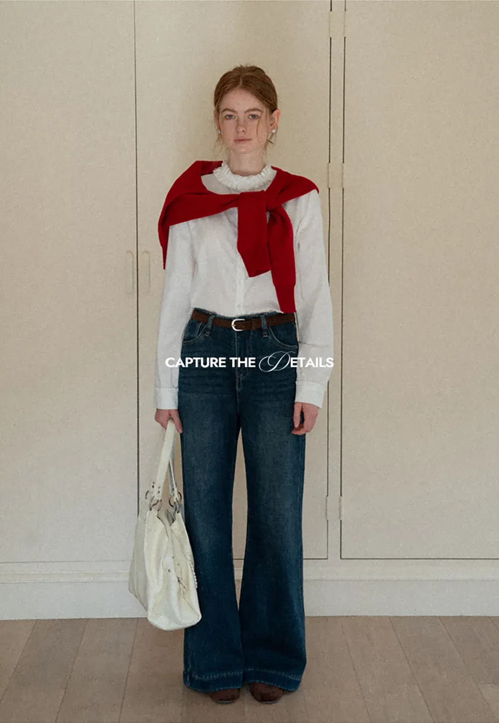 Wide Leg Denim Jeans with Belt Loop