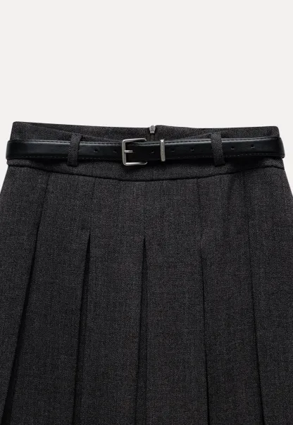 Women’s Pleated Mini Skirt with Belt