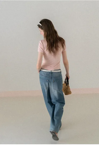 V neck short sleeve button front top