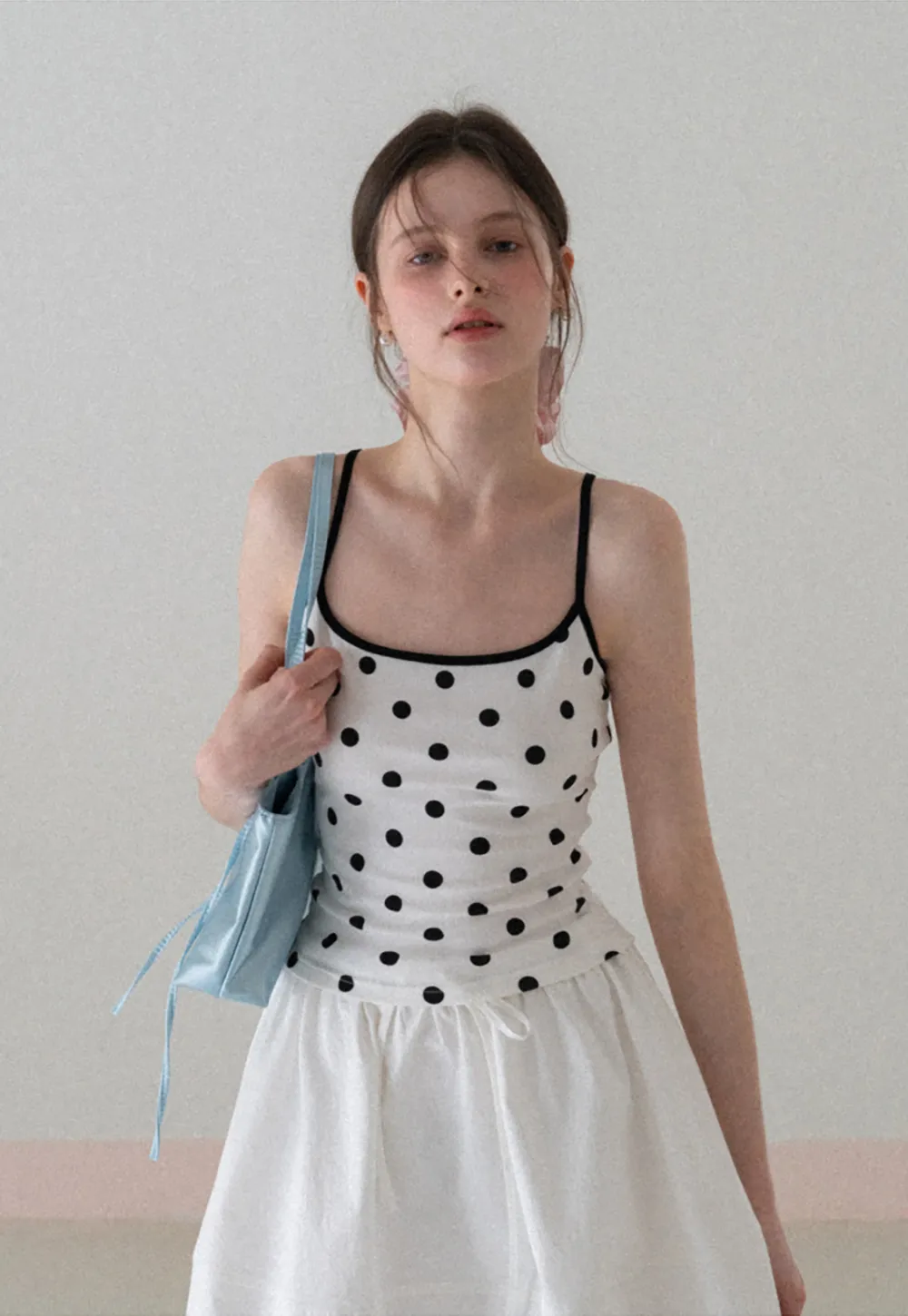 Polka Dot Tank Top with Thin Straps