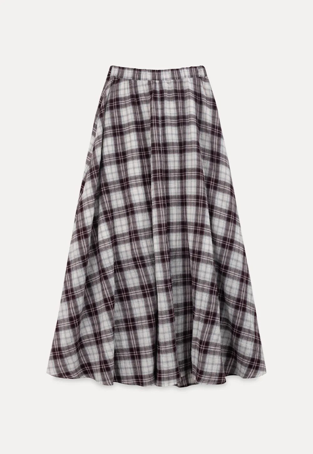Plaid Pleated Midi Skirt