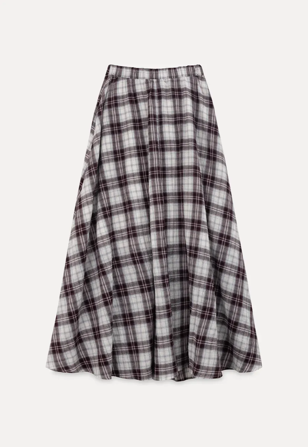 Plaid Pleated Midi Skirt