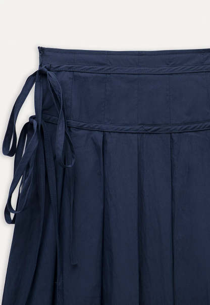 Women's Pleated Skirt with Side Ties