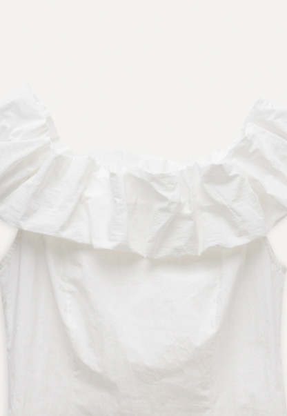 Women's Off Shoulder Ruffle Sleeveless Blouse