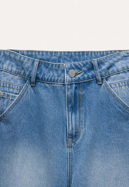Women's High Waist Vintage Wide Leg Jeans