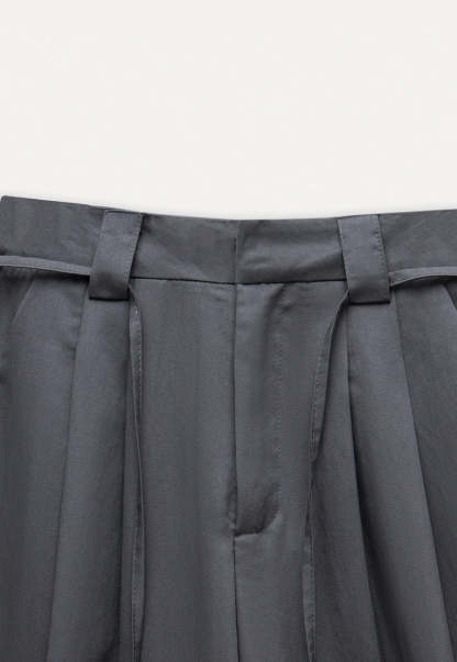 Wide-Leg Pleated Pants