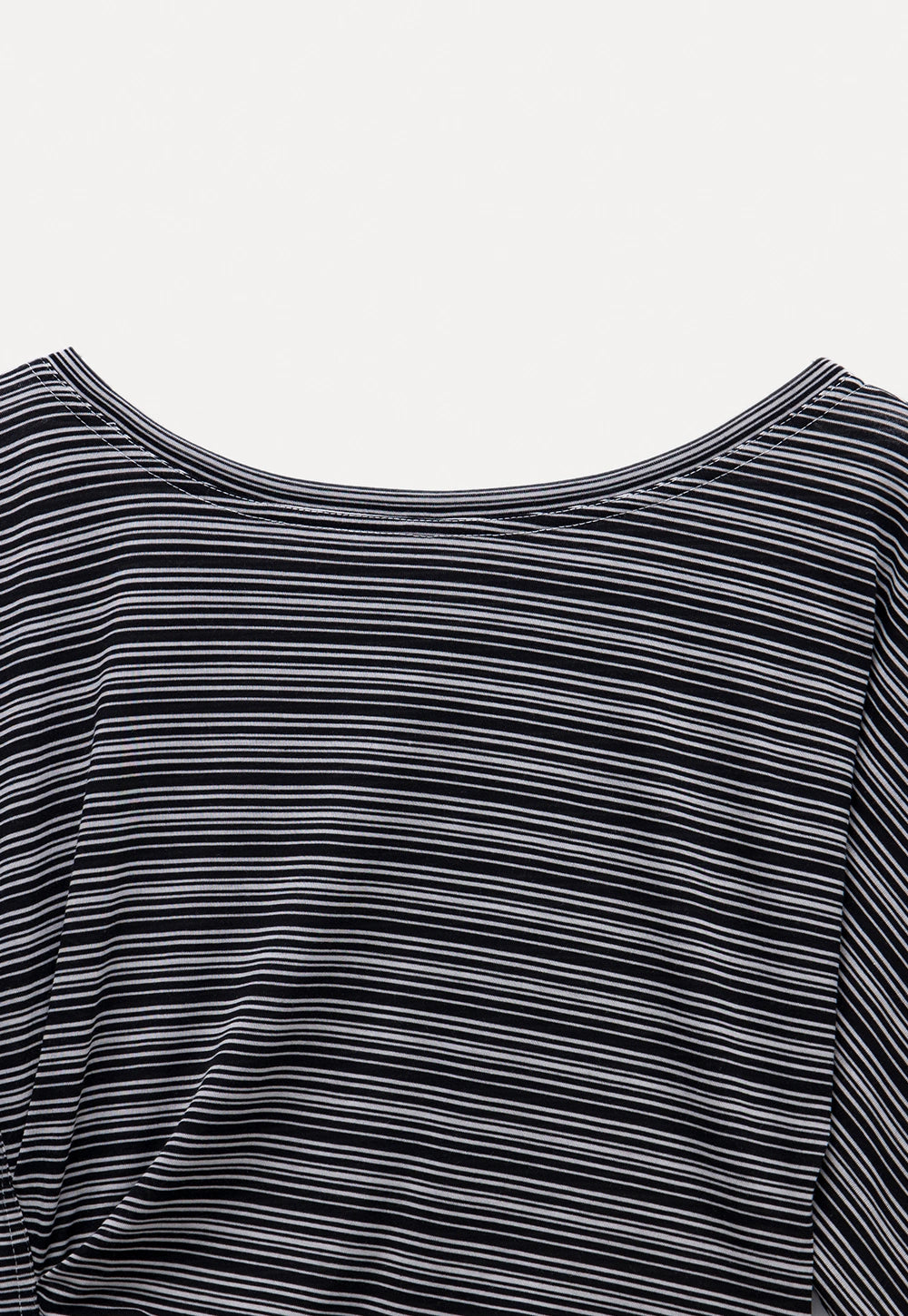 Striped Asymmetrical Long Sleeve Top