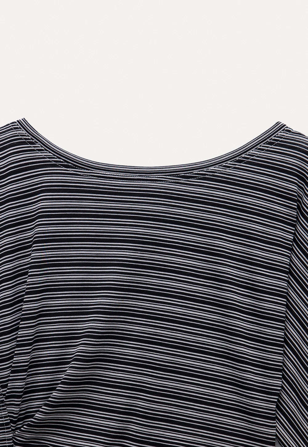 Striped Asymmetrical Long Sleeve Top