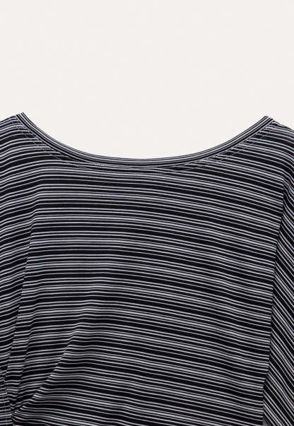 Striped Asymmetrical Long Sleeve Top