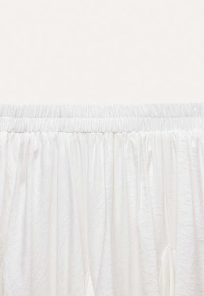 White Flowy A-line Skirt