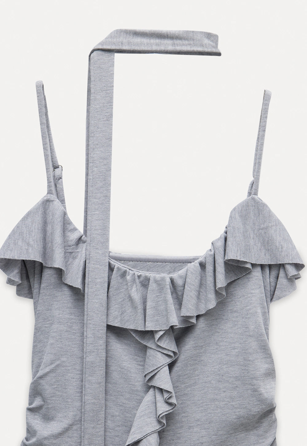 Women's Ruffled Sleeveless Top with Adjustable Tie