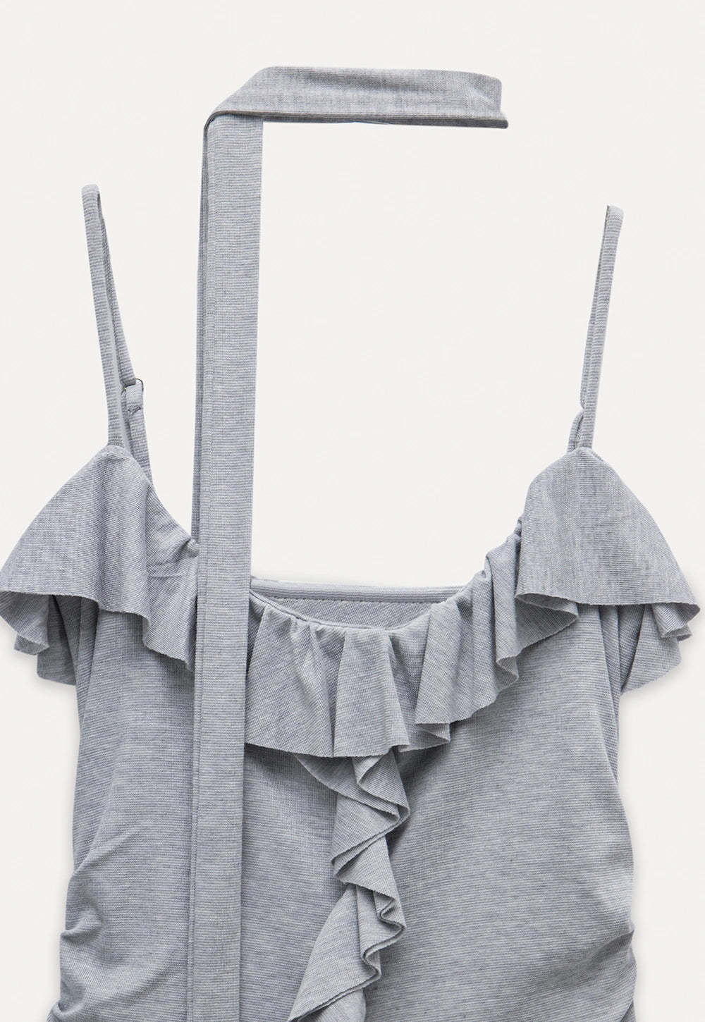 Women's Ruffled Sleeveless Top with Adjustable Tie