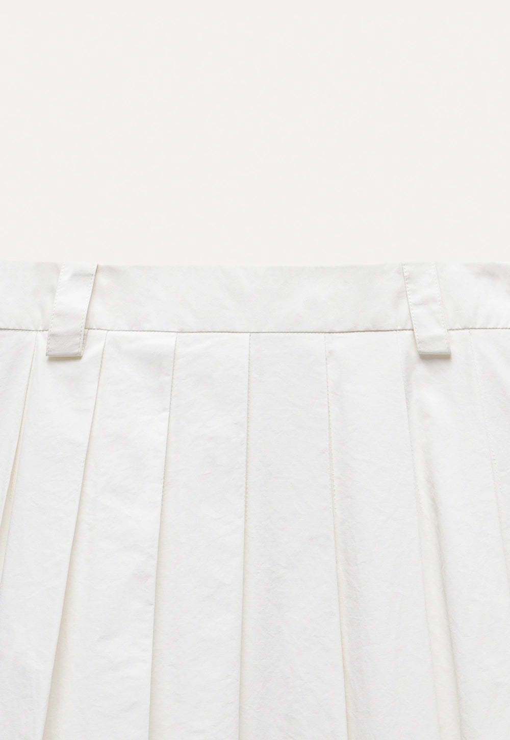 White Pleated Midi Skirt