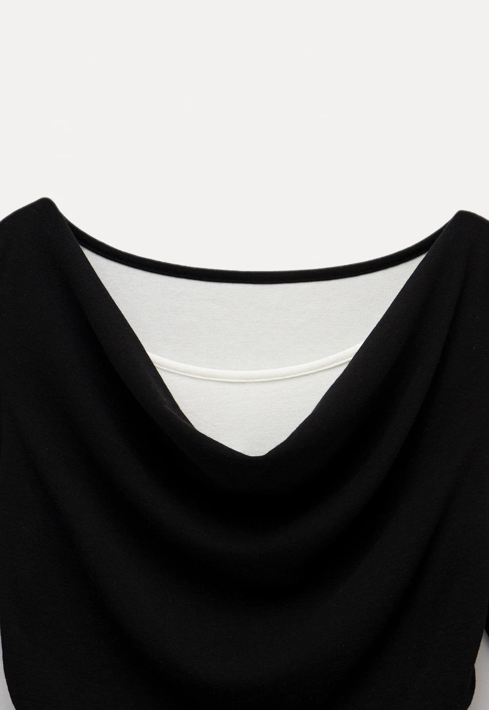 Women's Layered Drape-Neck Long Sleeve Top