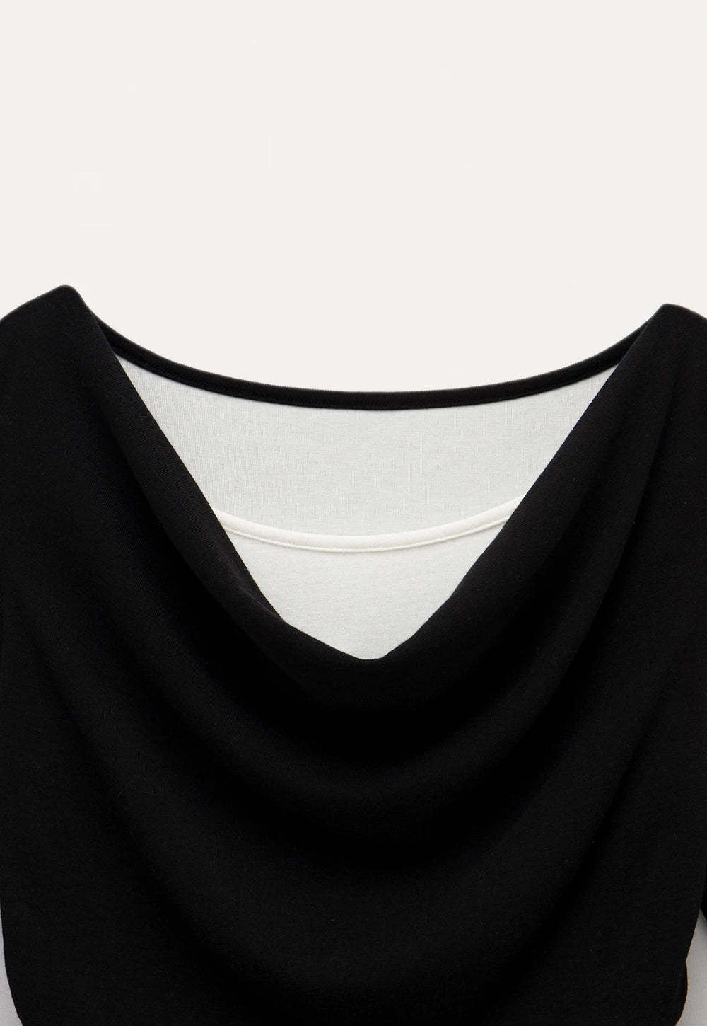 Women's Layered Drape-Neck Long Sleeve Top