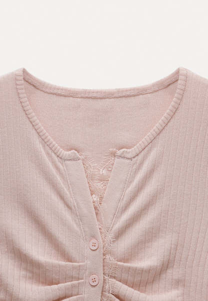 Ruched Button Front Tee3