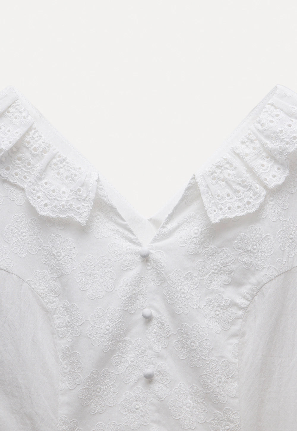 Women's Eyelet Lace V-Neck Blouse