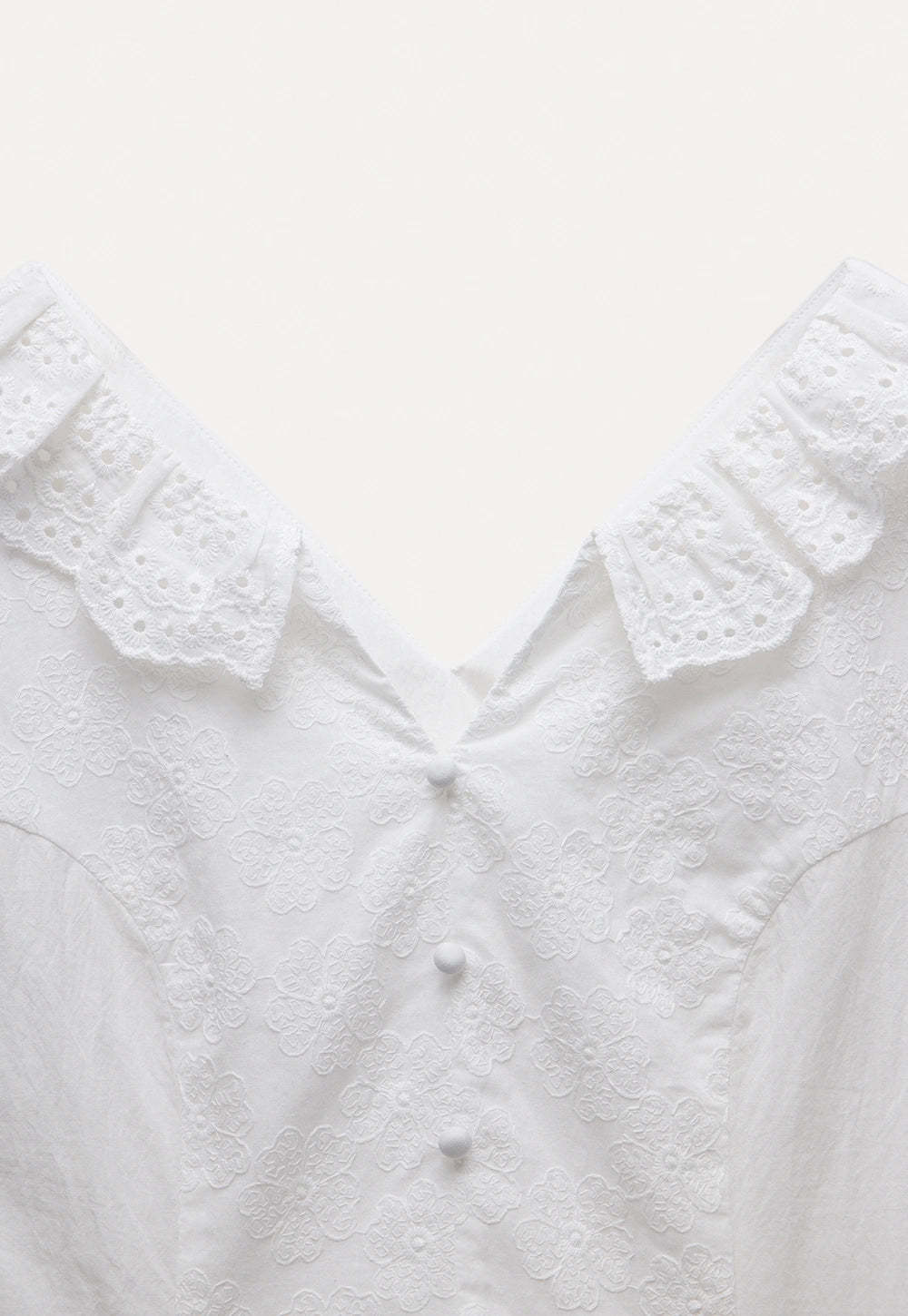 Women's Eyelet Lace V-Neck Blouse