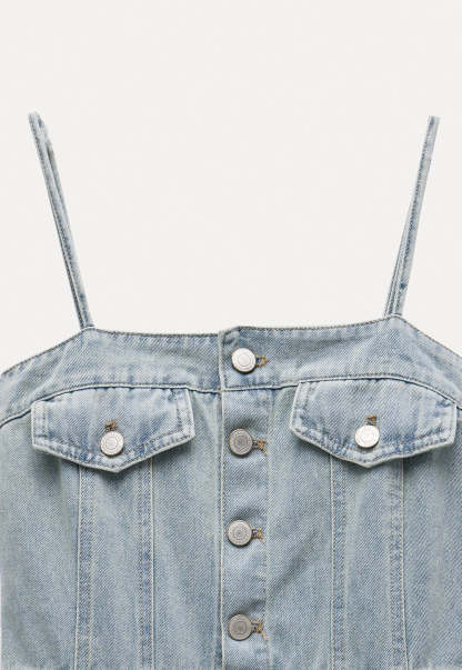 Women’s Denim Button Front Midi Dress with Belt