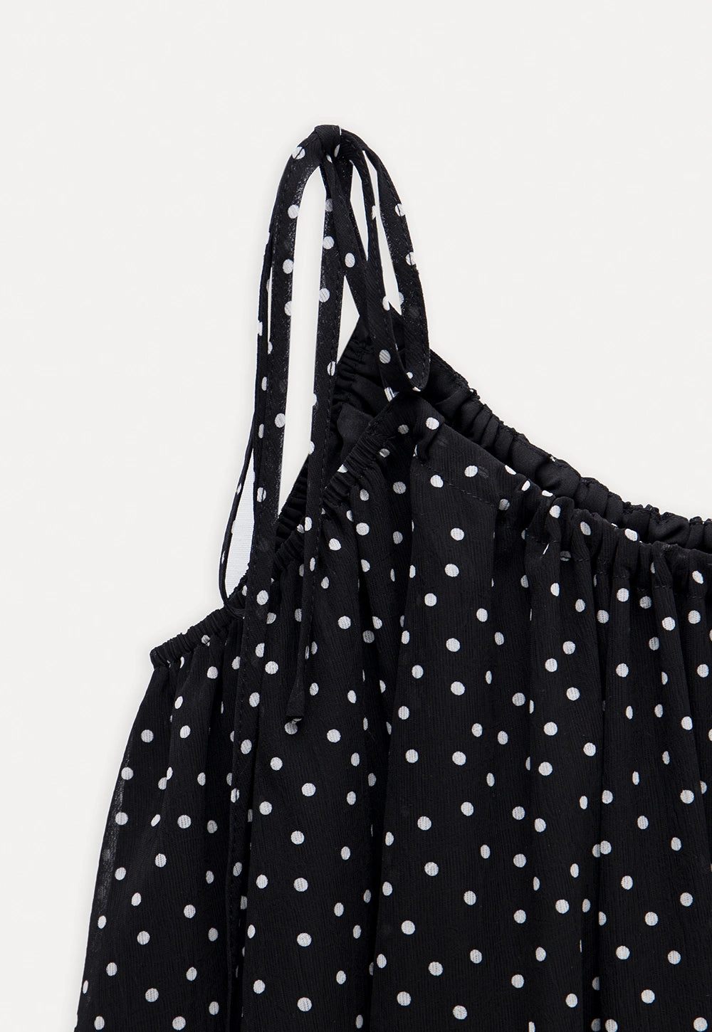 Polka Dot Ruffle Hem Cami Top