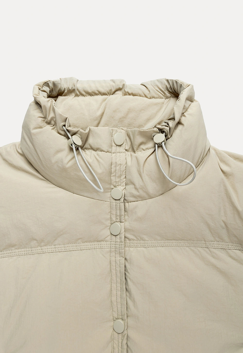 EGGKA Cropped Puffer Jacke ダウンジャケット ベージュ Women's Stand Collar Cropped Puffer Jacket – EGGKA