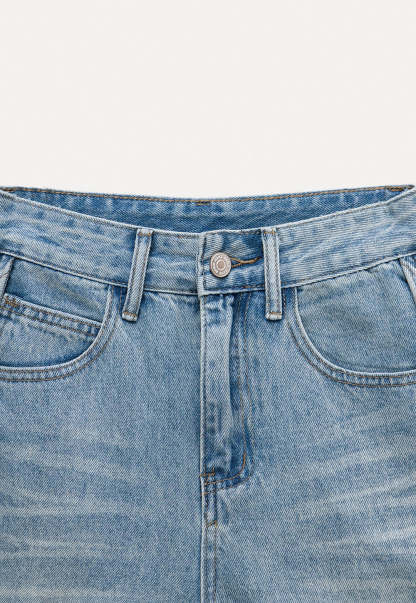Cuffed Denim Shorts