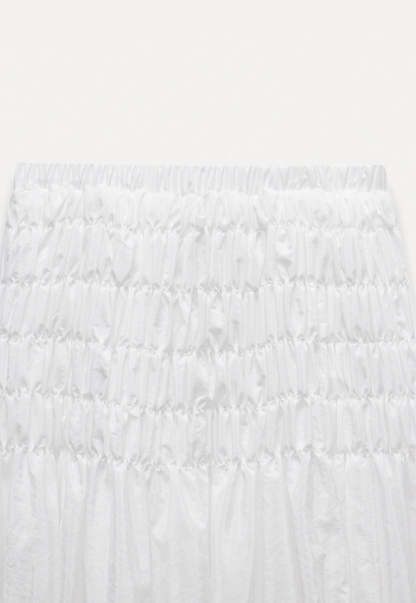 Shirred A-Line Skirt