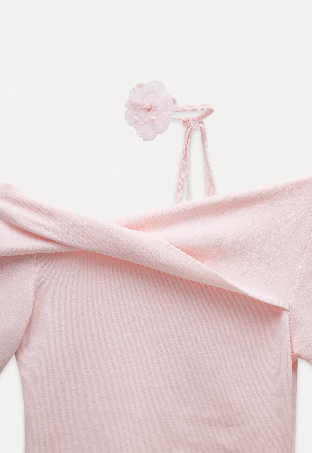 Women's Off-Shoulder Top with Flower Strap