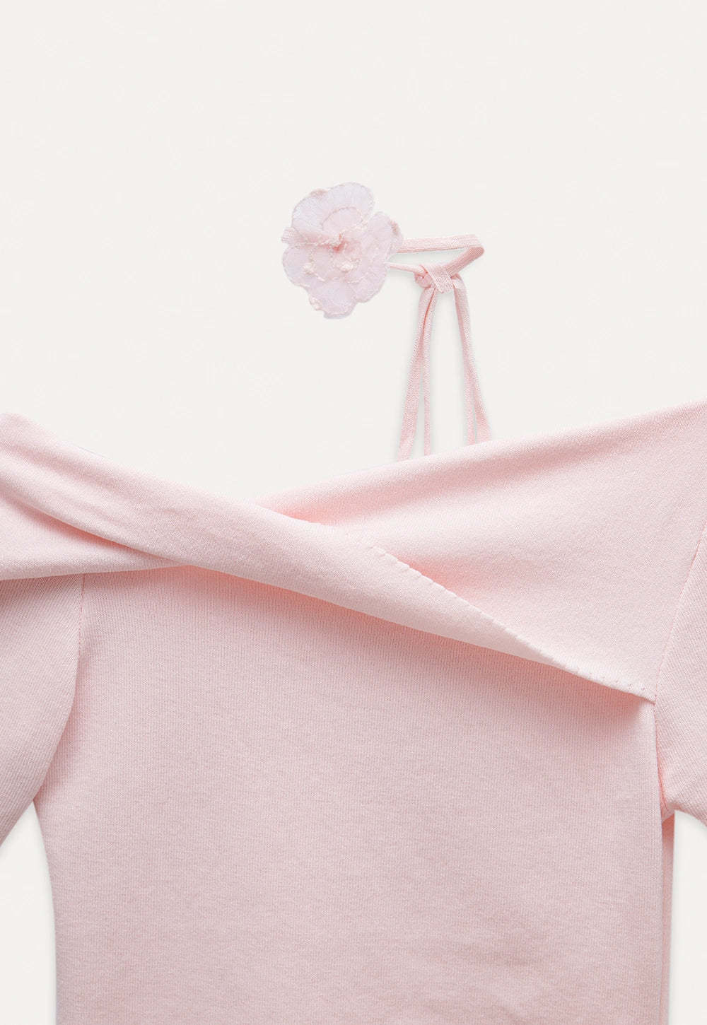 Women's Off-Shoulder Top with Flower Strap